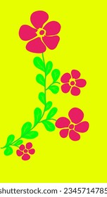 Virgin flower risograph design on a yellow background. ShotListRetro. 