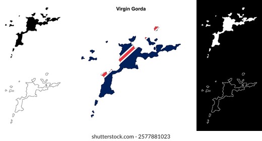 Virgin Gorda district outline map set