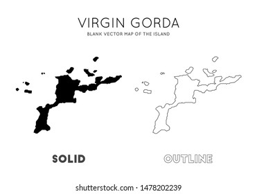 Virgin Gorda map. Blank vector map of the island. Borders of Virgin Gorda for your infographic. Vector illustration.