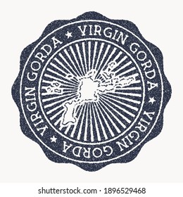 Virgin Gorda stamp. Travel rubber stamp with the name and map of island, vector illustration. Can be used as insignia, logotype, label, sticker or badge of the Virgin Gorda.