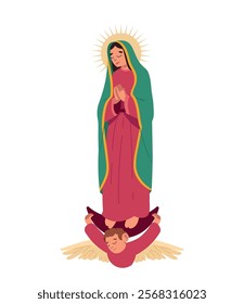 virgin of guadalupe cartoon isolated