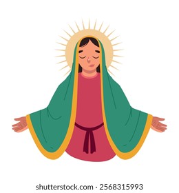 virgin of guadalupe character isolated