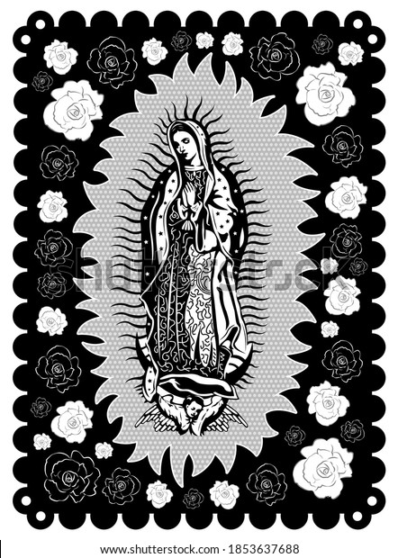 Virgin Guadalupe Poster Style Vector Illustration Stock Vector (Royalty ...