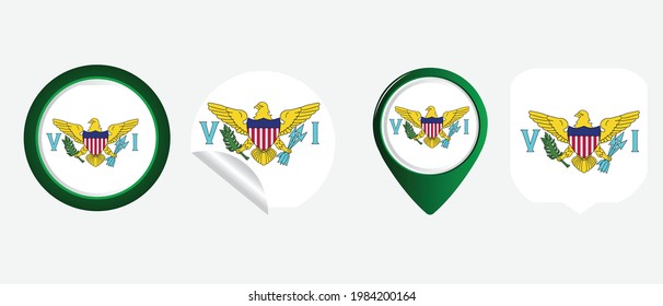 virgin island us flag. flat icon symbol vector illustration