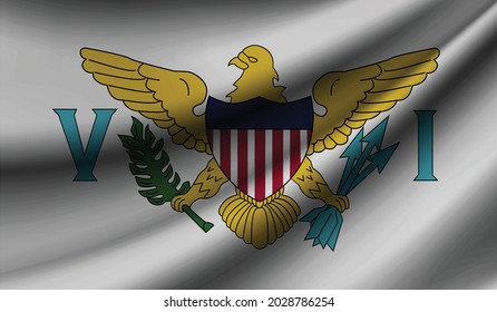virgin island us flag waving. Background for patriotic and national design. Vector illustration