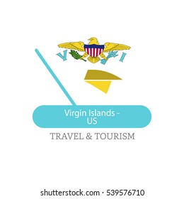 Virgin Island Us The Travel Destination logo - Vector travel company logo design - Country Flag Travel and Tourism concept t shirt graphics - vector illustration