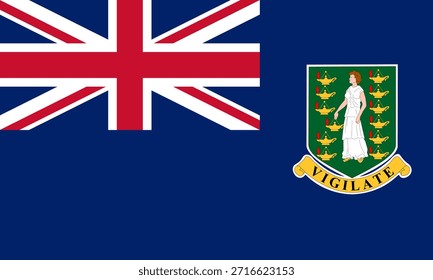 Icono de la bandera de las Islas Vírgenes (Británicas) en alta calidad utilizado en las Islas Vírgenes