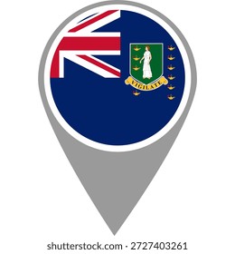 Pin de ubicación de la bandera británica, Islas Vírgenes Pin de ubicación de la bandera británica, Islas Vírgenes Puntero de mapa británico en alta calidad