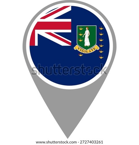 Virgin Islands British flag location pin, Virgin Islands British flag on location pin, Virgin Islands British map pointer in high quality