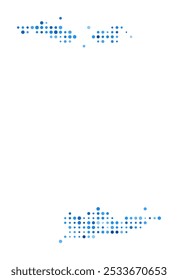 Virgin Islands Dot Map. Island Digital Style Shape. Virgin Islands vector image. Island shape blue circular dots. Classy vector illustration.