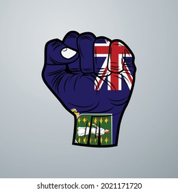 Bandera de las Islas Vírgenes con diseño manual aislado en fondo blanco. Ilustración del vector