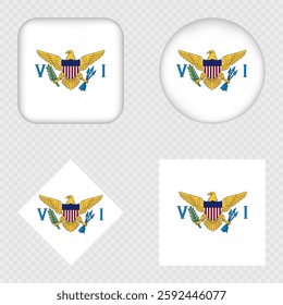 Virgin Islands Flag Icons Pack. Vector illustration.