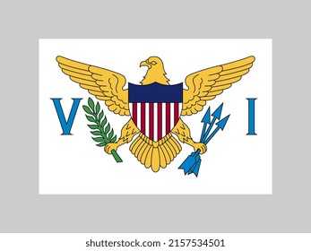 Virgin Islands flag, official colors and proportion. Vector illustration.