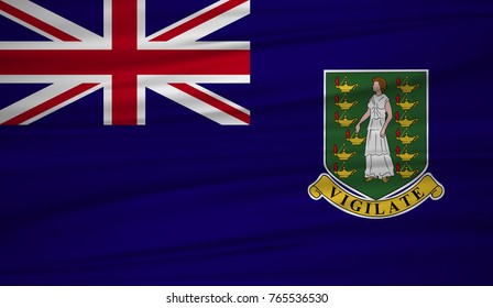 Virgin Islands flag vector. Vector flag of Virgin Islands blowig in the wind. EPS 10.