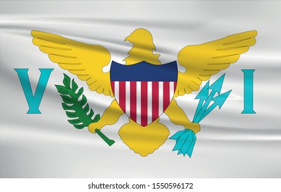 Virgin islands flag waving with wind effect