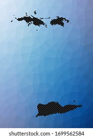 Virgin Islands geometric map. Stencil shape of Virgin Islands in low poly style. Superb island vector illustration.