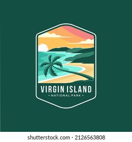 Virgin Islands National Park Emblem patch logo illustration on dark background