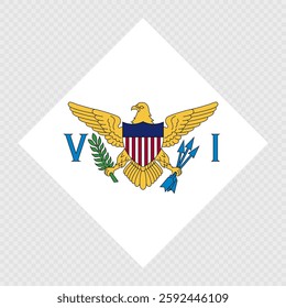 Virgin Islands rhombus flag. Vector illustration.