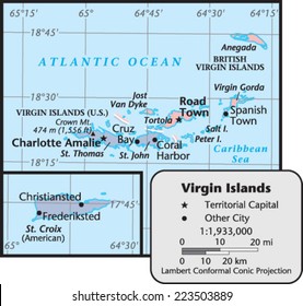 Virgin Islands Territory Map