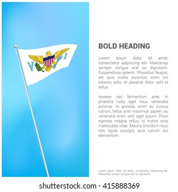 Virgin Islands US flag Brochure - Vector Flyer Cover Page Design