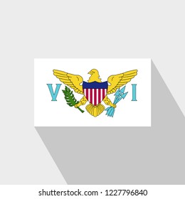 Virgin Islands US flag Long Shadow design vector