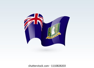 Virgin Islands waving flag vector icon, national symbol. Flag of Virgin Islands, fluttered in the wind - vector illustration isolated on white background.