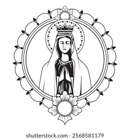 virgin of lourdes imagen isolated