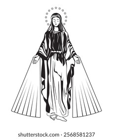 virgin of lourdes isolated design