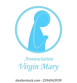 Virgin mary annunciation church icon, vector art illustration.