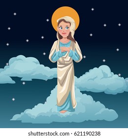 virgin mary blessed night background