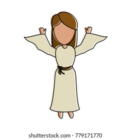 Virgin mary cartoon icon vector illustration graphic design