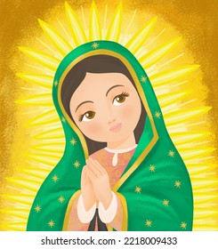 
Virgin Mary, catholic invocation of our lady of Guadalupe, empress of America