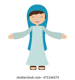 virgin mary character isolated icon vector illustration design
