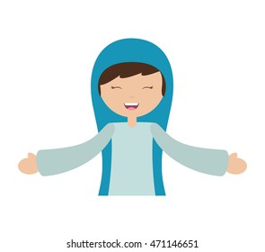 virgin mary character isolated icon vector illustration design