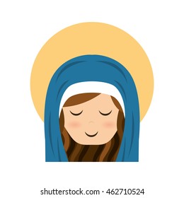 virgin mary cute icon vector illustration icon