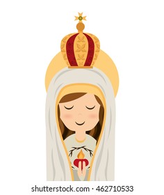 virgin Mary cute icon vector illustration icon