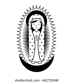 virgin mary cute icon vector illustration icon
