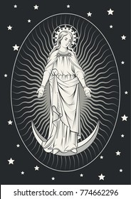 The Virgin Mary Engraving Art