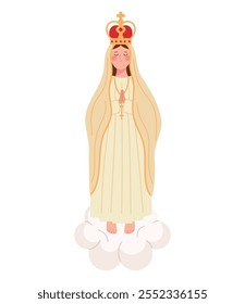virgin mary of fatima isolated