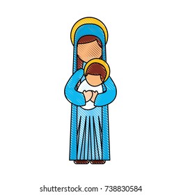 virgin mary holding baby jesus christian and christmas
