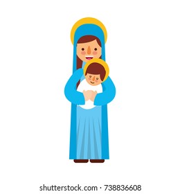 virgin mary holding baby jesus christian and christmas