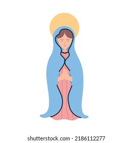 Virgin mary illustration. virgin mary icon isolated on a white background