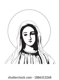 Virgin Mary Illustration Our Lady Catholic Stock Vector Royalty Free Shutterstock