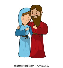 Virgin Mary and Joseph cartoon