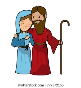 Virgin mary and joseph cartoon