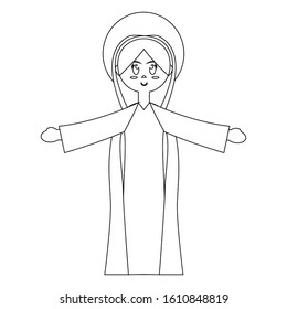 Virgin Mary. Manger character - Vector illustration design