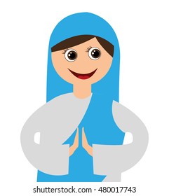 virgin mary manger character vector illustration design