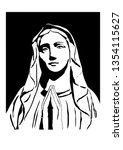 Virgin Mary Our Lady catholic vector Illustration 