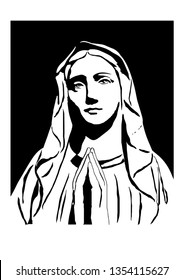 Virgin Mary Our Lady catholic vector Illustration 