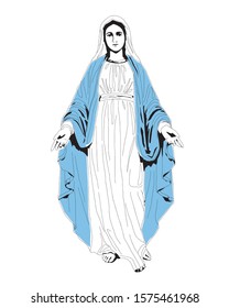 Virgin Mary Our lady catholic religious vector